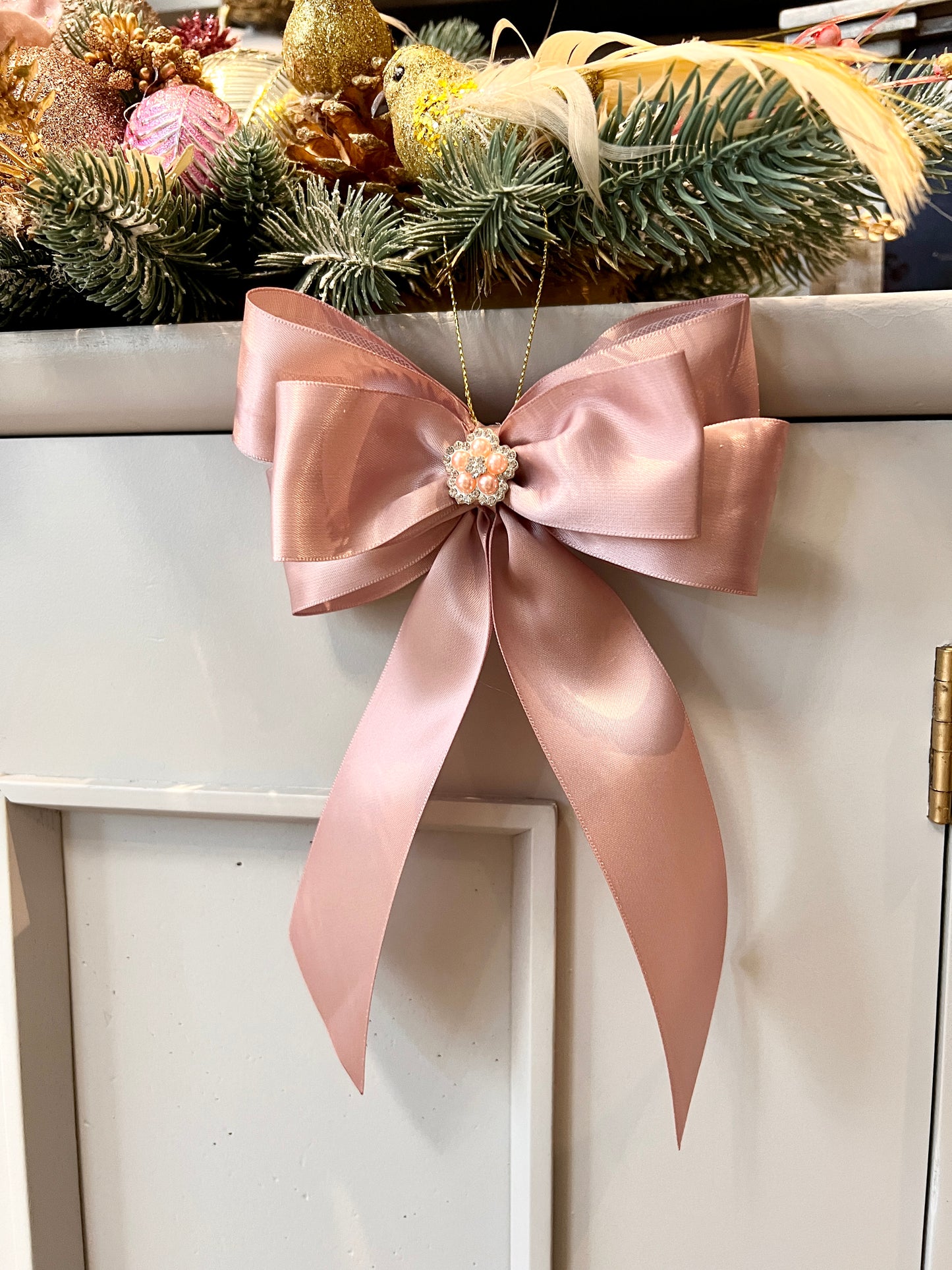 Satin Luxe Bow Small Dusty Rose (SET of 3)- Christmas Ornament
