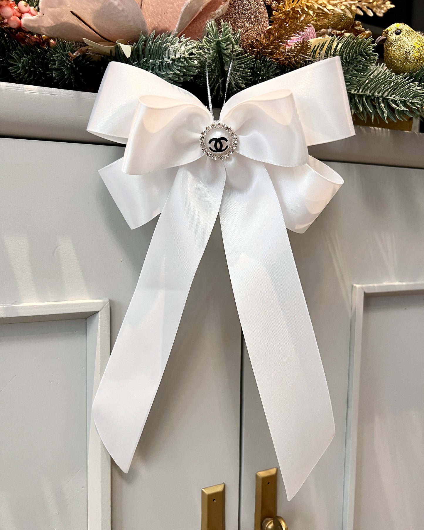 CHANEL Satin Luxe Bow Small White (SET of 3)- Christmas Ornament