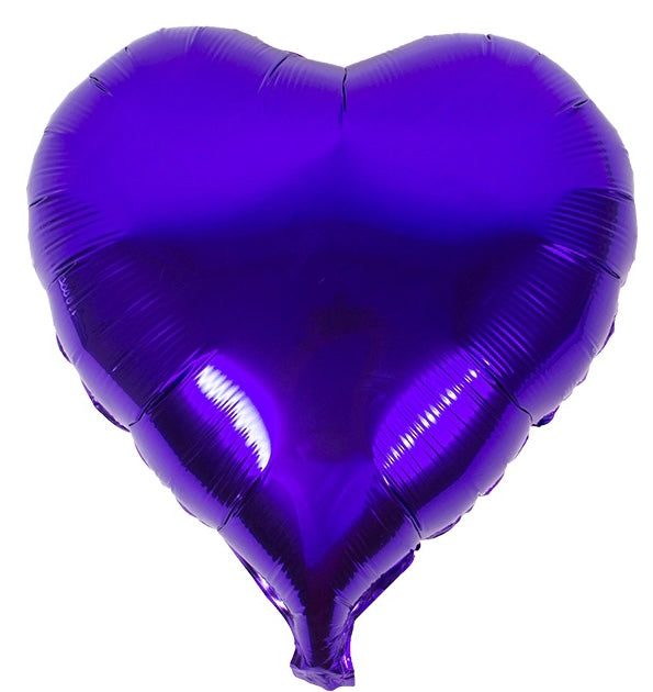 18" Purple Solid Heart (PACK of 3)