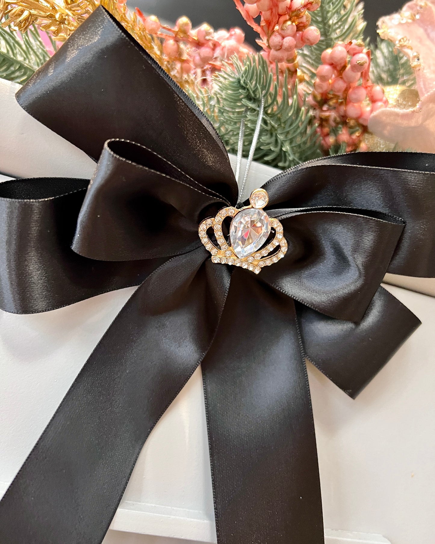 Satin Luxe Bow Small Black (SET of 3)- Christmas Ornament