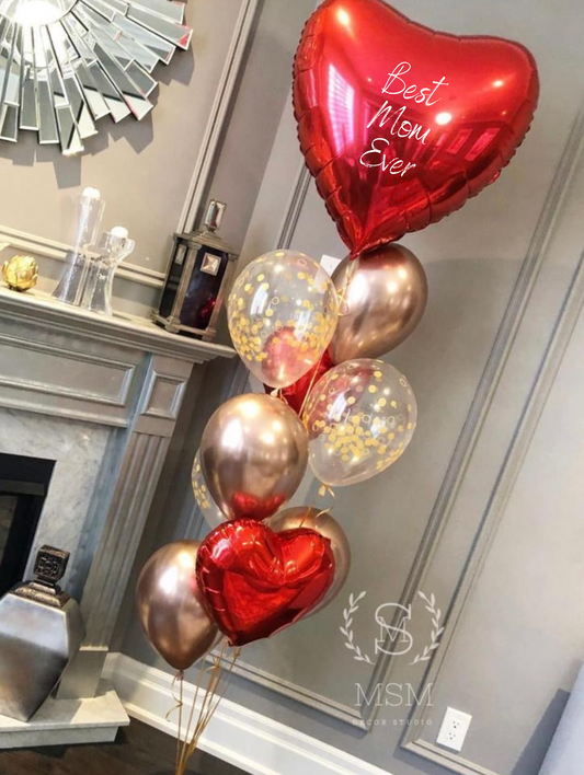 Jumbo Heart Helium Set