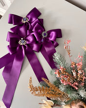 Load image into Gallery viewer, Satin Luxe Bow Small Purple (SET of 3)- Christmas Ornament
