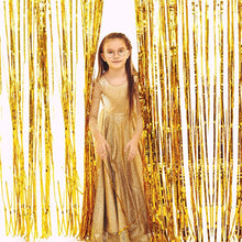 Load image into Gallery viewer, Gold Tinsel Fringe Curtain Backdrop (1x2m)
