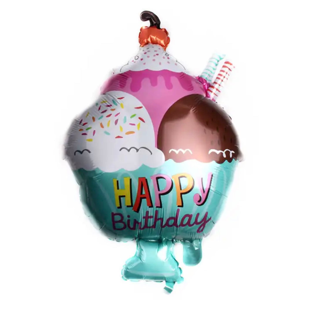 28” Ice Cream Happy Birthday Balloon (PACK OF 3)