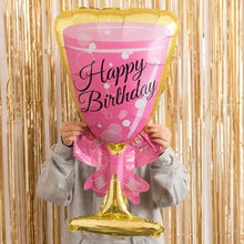 Load image into Gallery viewer, 34” Happy Birthday Glass Foil Balloon (PACK OF 3)
