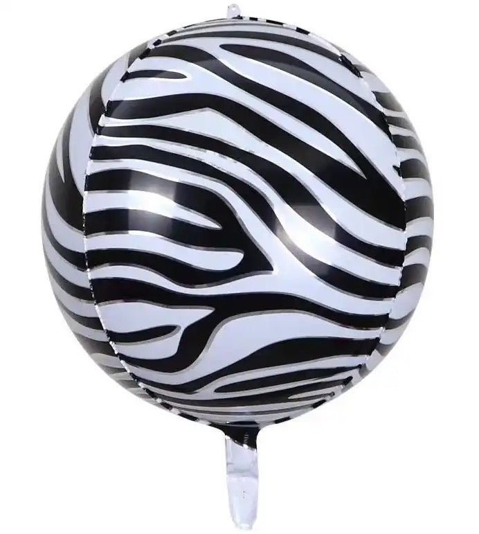 22” Zebra Print 4D Foil Balloon (PACK of 3)