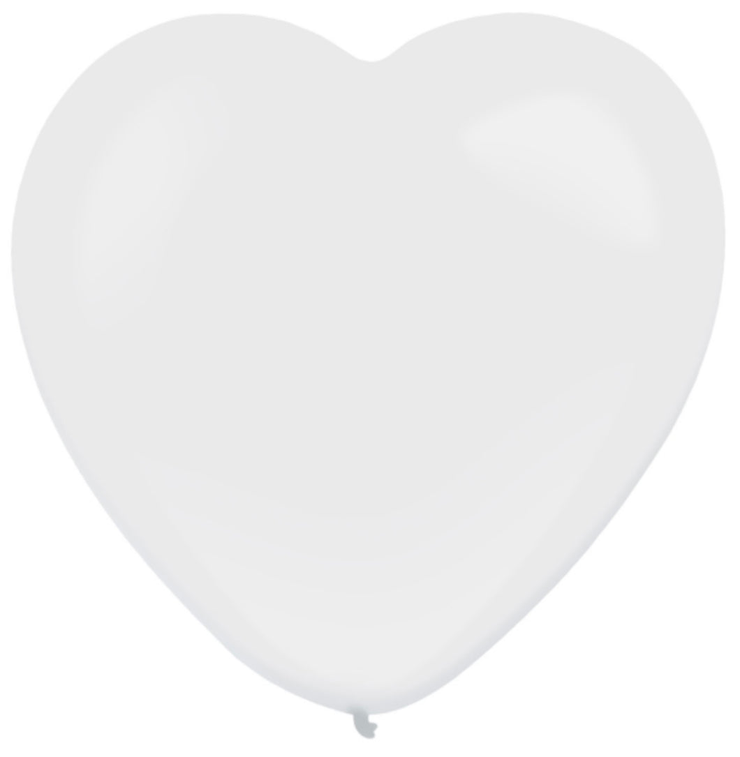 12” EVERTS Heart Standard Frosty White (50 pcs)