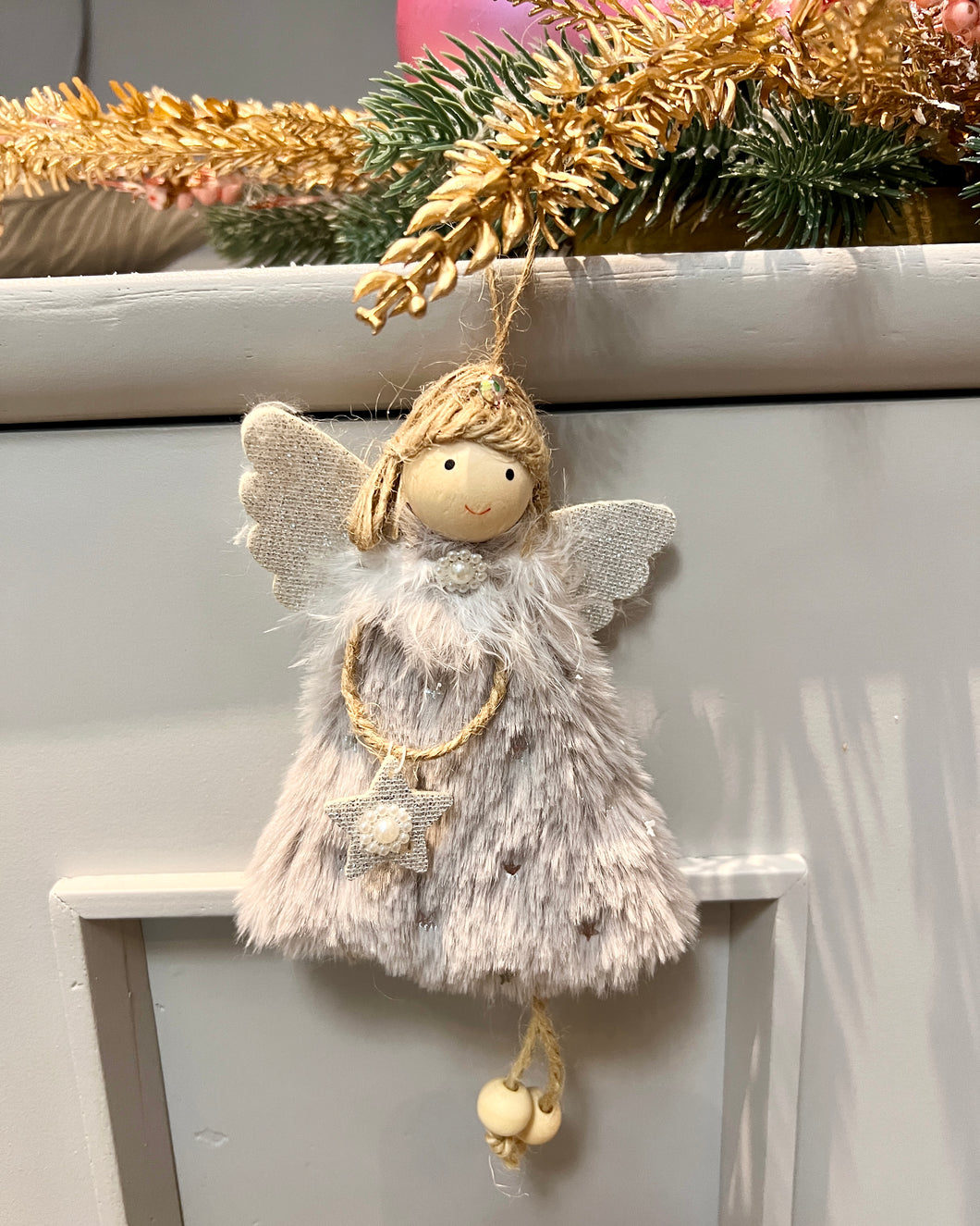 Little Fairy Christmas Ornament Gray