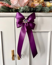 Load image into Gallery viewer, Satin Luxe Bow Small Purple (SET of 3)- Christmas Ornament
