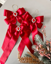 Load image into Gallery viewer, Satin Luxe Bow Small Red (SET of 3)- Christmas Ornament
