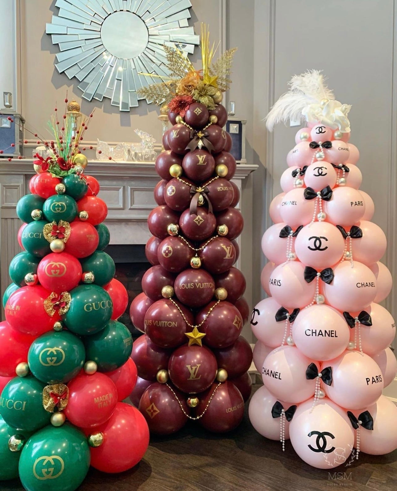 Chanel Inspired Christmas Balloon Tree